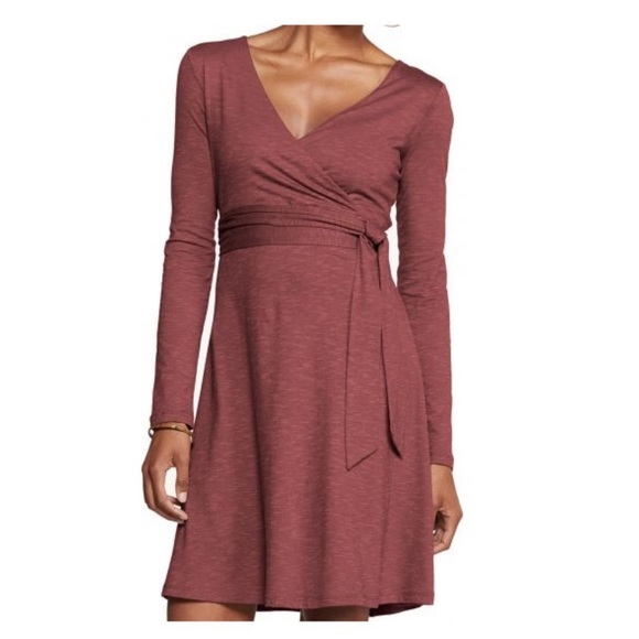 Toad & Co Women’s Cue Wrap Dress nursing cotton Mahogany port maroon New NWT XS - Picture 2 of 10